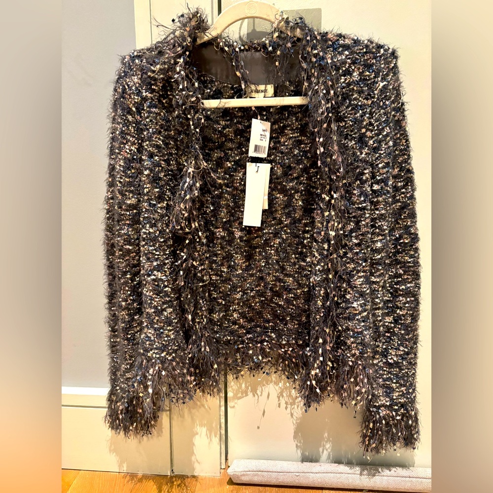 L’Agence fringe cardigan blazer